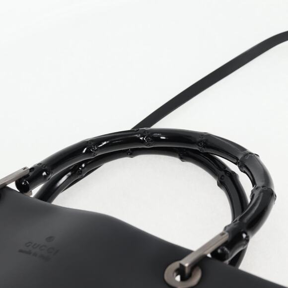GUCCI Bamboo Hand Bag Leather Black 002 002 - Picture 9 of 16